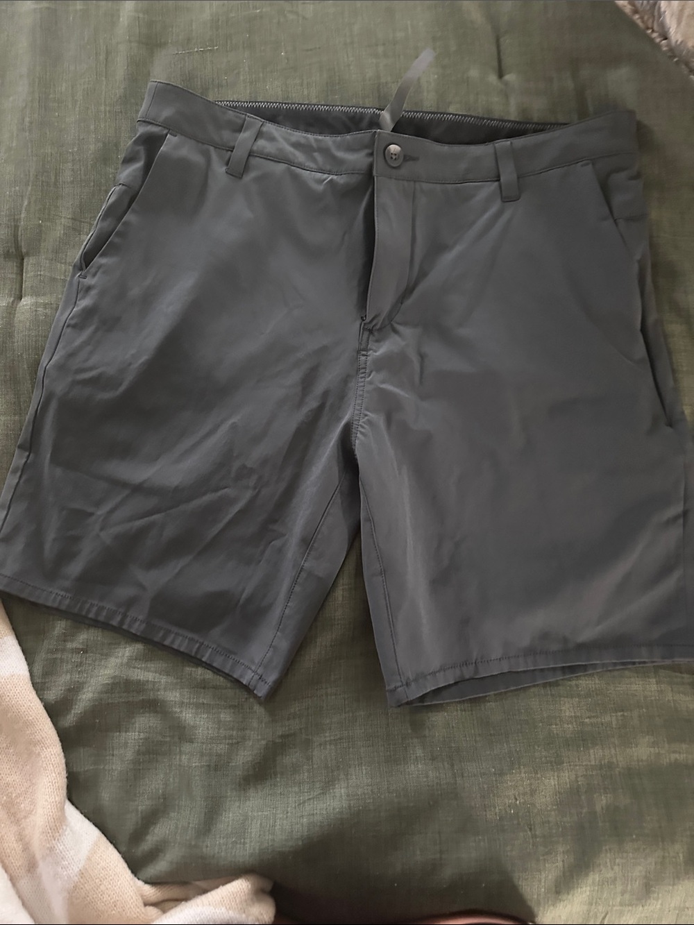 Vuori Slate Gray Flat-Front Performance Shorts